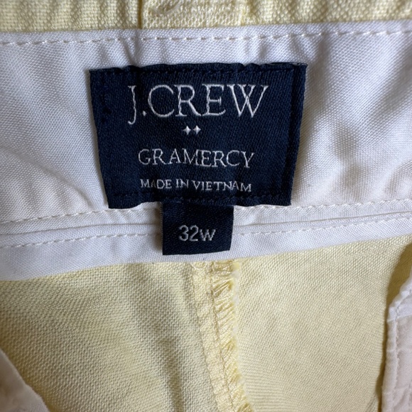 J Crew Shorts Mens 32w Yellow Sunwashed Gramercy Cotton Chino Flat Front - Picture 4 of 6